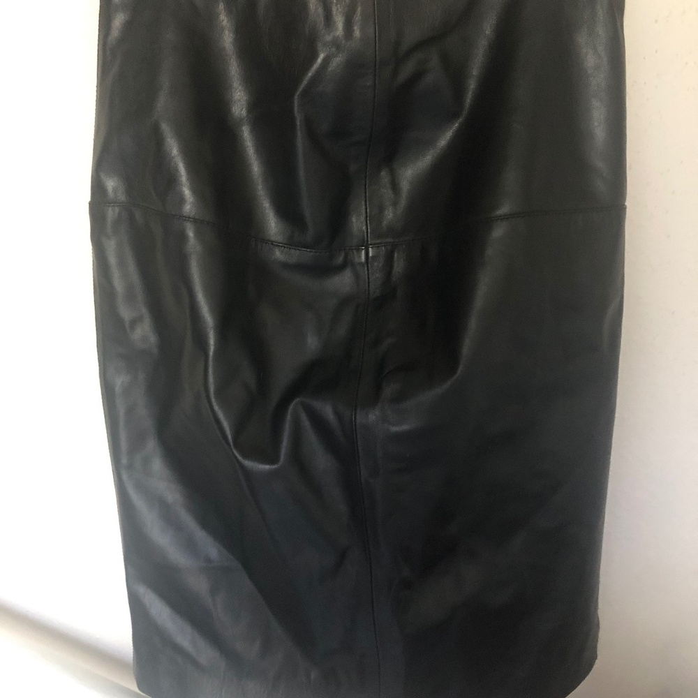 Black Genuine Leather Skirt